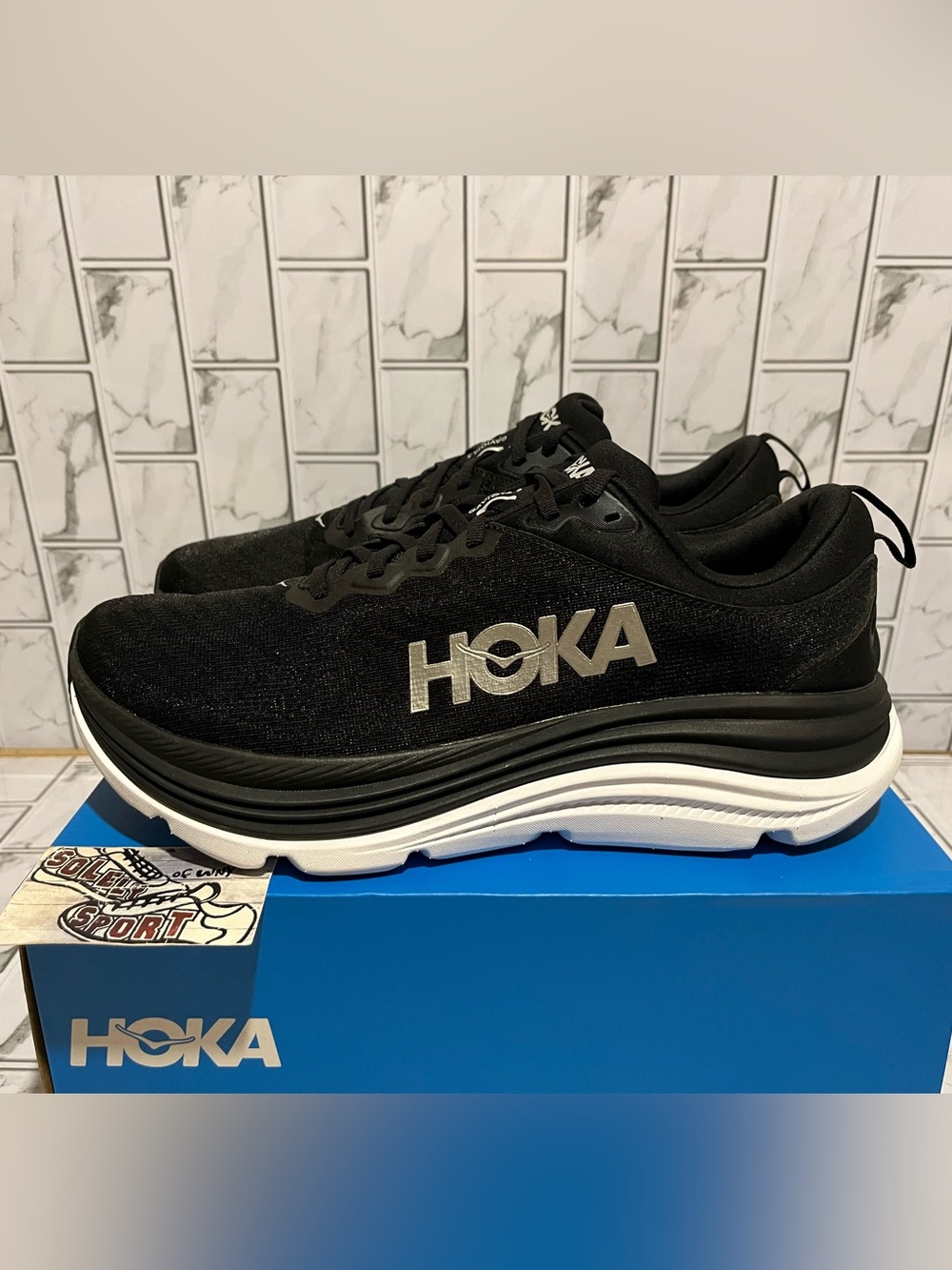New Hoka One One Gaviota 5 Running Shoes Mens 11.5 D Training Workout Black